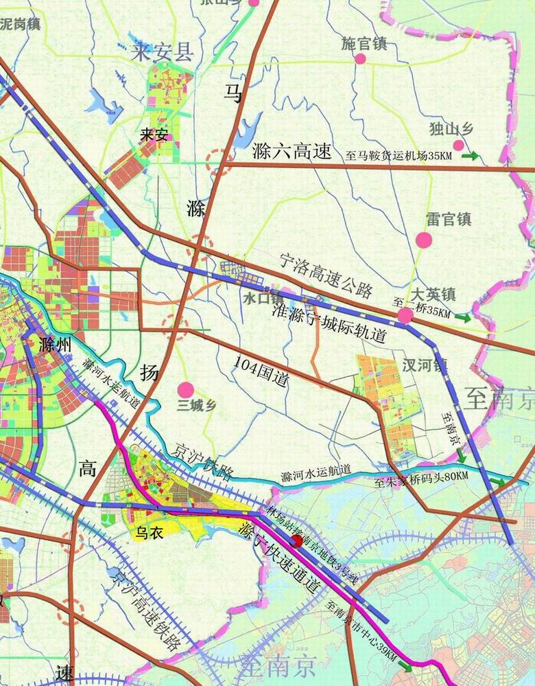 滁宁轻轨站点路线图图片